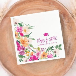 Helle, fette Wildblumen Abschluss Serviette