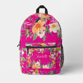 Helle, fette wilde Blume neunrosa Namen Bedruckter Rucksack (Vorderseite)