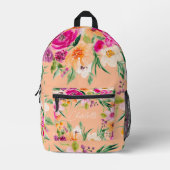 Helle, fette wilde Blume neunrosa Pfirsiche Bedruckter Rucksack (Vorderseite)