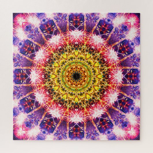 Helle Feuerwerks-Mandala Puzzle (Vertikal)