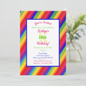 Helle Fiesta Streifen | Geburtstagspartei Einladung (Stehend Vorderseite)