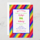 Helle Fiesta Streifen | Geburtstagspartei Einladung (Vorne/Hinten)