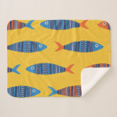 Helle Fische nahtlos. Handgezogene Seehandlung Sherpadecke (Vorderseite (Horizontal))