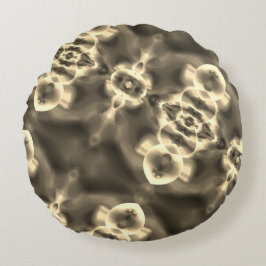 Helle Flecken und Formen in Beigetönen Rundes Kissen