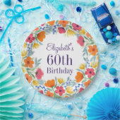 Helle Flora 60. Geburtstag Pappteller (Party)