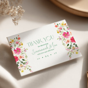 Helle Floral Dankeschön Karte   Farbige Dusche