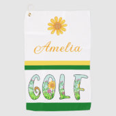 Helle Floral Monogram Golf Handtuch (Vorderseite)