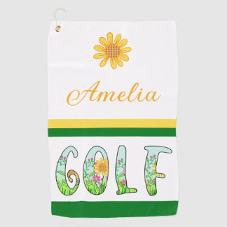 Helle Floral Monogram Golf Handtuch