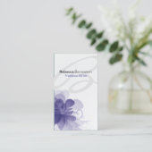 Helle Floral Monogram Violet Business Card Visitenkarte (Stehend Vorderseite)