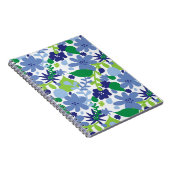 Helle floral Multi Green und Blue Spiral Notebook Notizblock (Rechte Seite)