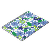 Helle floral Multi Green und Blue Spiral Notebook Notizblock (Linke Seite)