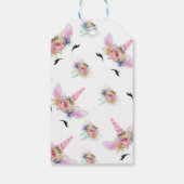 Helle Floral Unicorn Vielen Dank Geschenkanhänger (Rückseite)