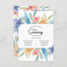 Helle floral Wicca Kinderzeremonie Einladung