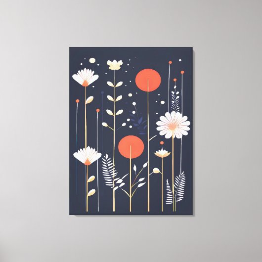 Helle, florale abstrakte Kunst Leinwanddruck (Vorderseite)