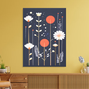 Helle florale abstrakte Kunst Leinwanddruck
