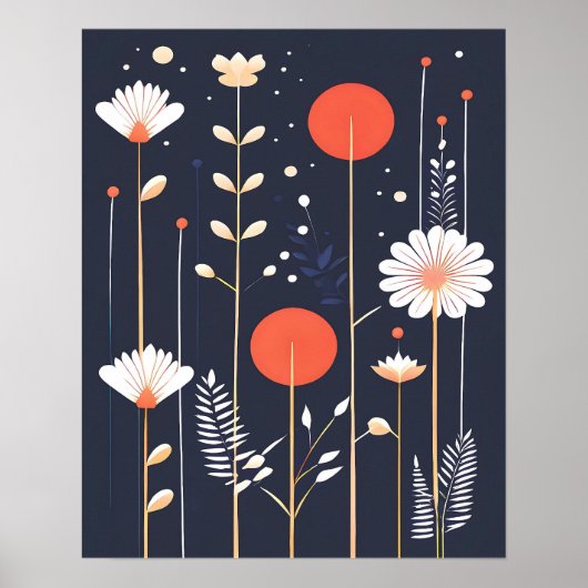 Helle, florale abstrakte Kunst Poster (Vorne)