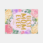 Helle, florale Beste Mama je Muttertag Fleecedecke (Vorderseite (Horizontal))