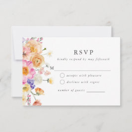 Helle, florale Botanische Moderne Hochzeitskarte R RSVP Karte