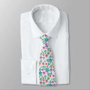 Helle florale bunte Muster Retro-Sechziger Krawatte