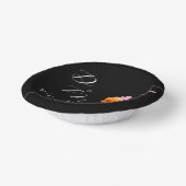 Helle, florale, farbige Monogramm-Schwarze Hochzei Pappteller (Gewinkelt)