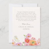 Helle Florale Hochzeits-Dankeskarten Dankeskarte (Rückseite)