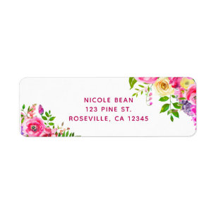 Helle florale knallrosa Frühlings-Botanik-Hochzeit