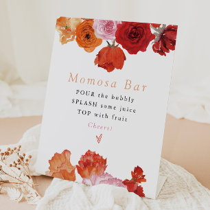Helle florale Momosa-Bar für Baby-Party der Mutter Sockelschild
