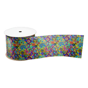 Helle florale Paisley Satinband