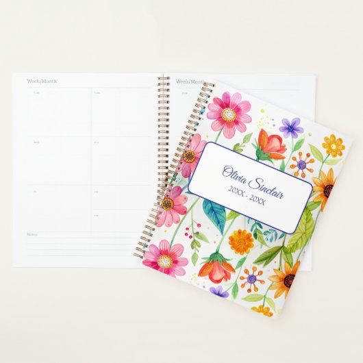 Helle Florale Personalisierung Planer (Anzeige)
