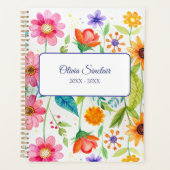 Helle Florale Personalisierung Planer (Vorderseite)