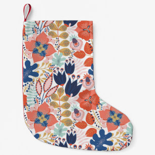 Helle florale Vintage: Skandinavischer Stil. Kleiner Weihnachtsstrumpf