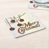 Helle frohe Weihnachten Rechteckiger Pappuntersetzer (angewinkelt)