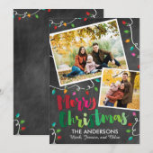 Helle frohe Weihnachtsbeleuchtung Feiertagskarte (Vorne/Hinten)