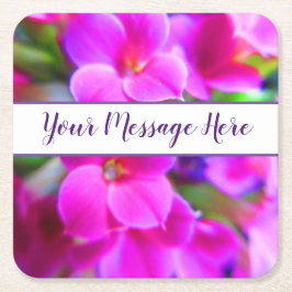 Helle fröhliche Blume Rosa Magenta Lila Custom Rechteckiger Pappuntersetzer