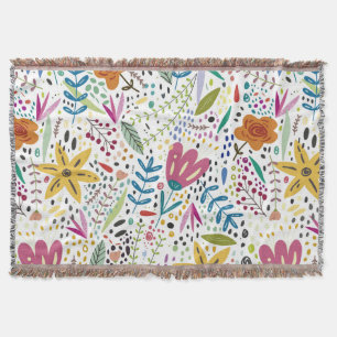 Helle, fröhliche Blumenmuster farbenfroh Decke