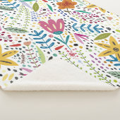 Helle, fröhliche Blumenmuster farbenfroh Sherpadecke (3/4)