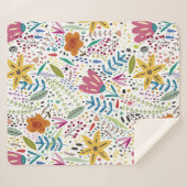 Helle, fröhliche Blumenmuster farbenfroh Sherpadecke (Vorderseite (Horizontal))