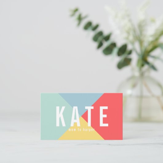 Helle fröhliche Colors Mommy Card Telefonnummerkarte (Stehend Vorderseite)