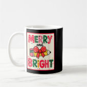 Helle & fröhliche Lehrer Weihnachts Bleistift Wint Kaffeetasse (Links)