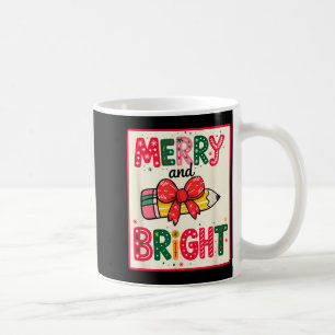 Helle & fröhliche Lehrer Weihnachts Bleistift Wint Kaffeetasse