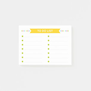 Helle, fröhliche Liste Post-it Klebezettel