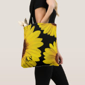 Helle, fröhliche Monogramm-Sonnenblumen-Tragetasch Tasche (Von Nahem)