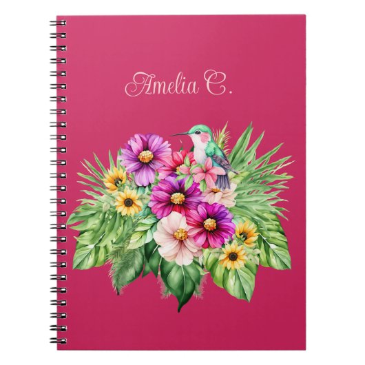 Helle, fröhliche Sonnenblumen & tropische Notizblock (Vorderseite)