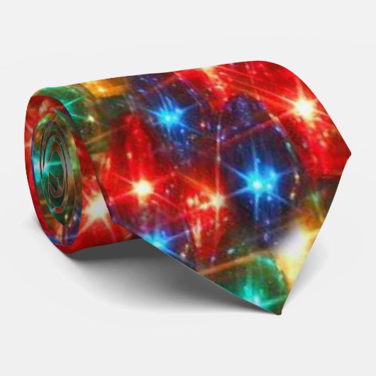 Helle fröhliche Weihnachtsleuchten Neck Tie Krawatte (Gerollt)