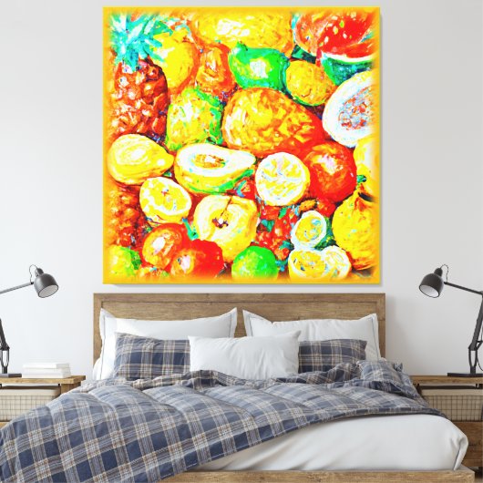 "Helle Früchte" Niedliche Malerei. Jetzt kaufen Leinwanddruck (Insitu (Schlafzimmer))