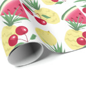 Helle Früchte und Beeren auf weiß. Geschenkpapier (Rolleneckpunkt)