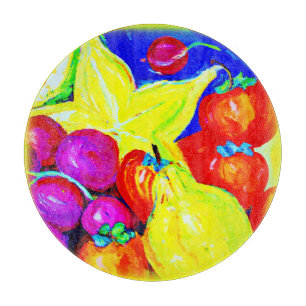 Helle Früchte und Sternenhimmel. Jetzt kaufen Schneidebrett