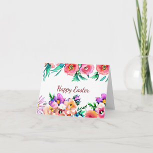 Helle Frühlings-Aquarell-Blumenrahmen individuell Karte