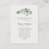 Helle Frühlingsblumen katholische Beerdigungskarte Platzkarte (Rückseite)