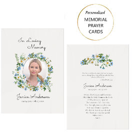 Helle Frühlingsblumen katholische Beerdigungskarte Platzkarte